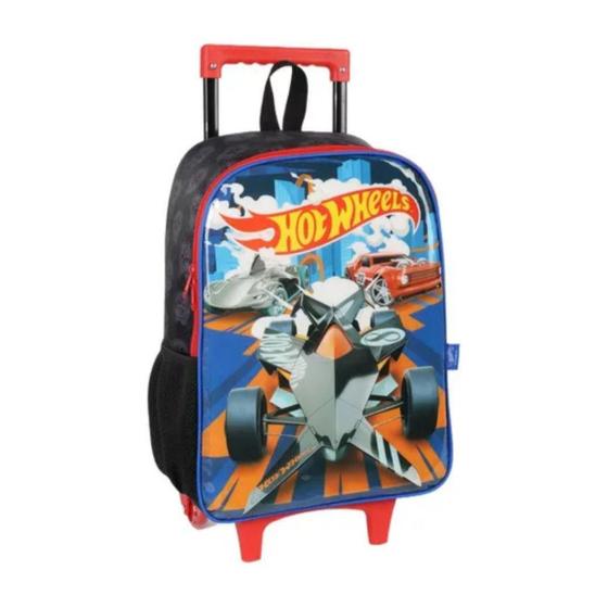 Imagem de Mochila De Rodinhas Preta Hot Wheels Infantil Masculina