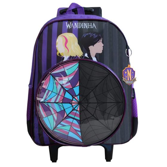 Imagem de Mochila De Rodinhas Wandinha Addams Escolar Meninas Luxcel