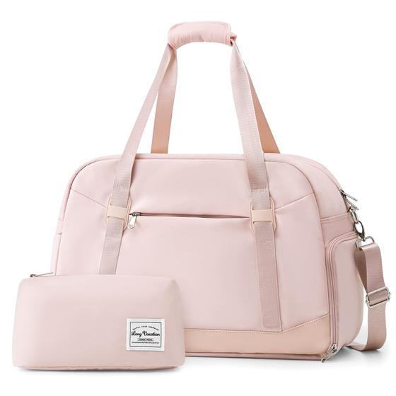 Imagem de Mochila de Viagem Feminina LONG VACATION com Bolsa de Higiene Rosa