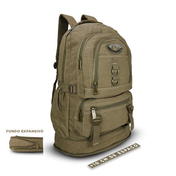 Mochila De Viagem Grande Camping Expansiva Reforçada Lona Menor preço em Mochila De Viagem Grande Camping Expansiva Reforçada Lona
