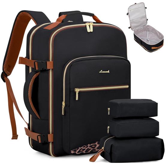 Imagem de Mochila de viagem LOVEVOOK 40L com 3 cubos de embalagem 17" preta