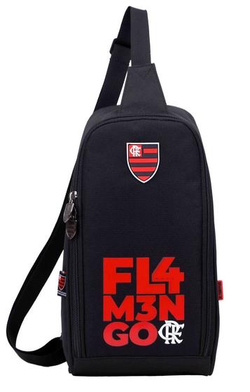 Imagem de Mochila do Flamengo Esportiva Transversal Academia Esportiva Escolar Unissex Reforçada Poliéster Porta Tênis Xeryus