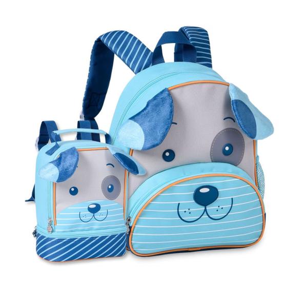 Imagem de Mochila e Lancheira térmica Cachorrinho Bolsa Costas Escolar