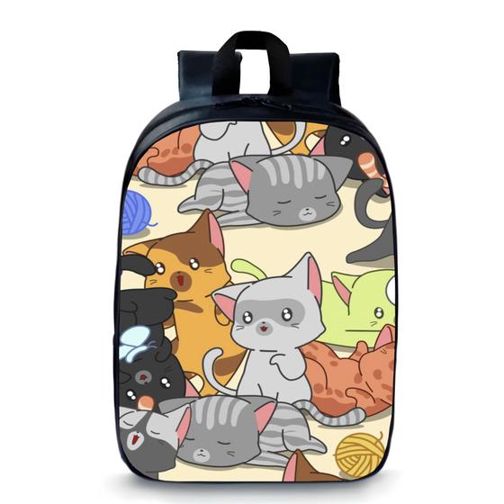 Imagem de Mochila escola infantil anime desenho gatinhos