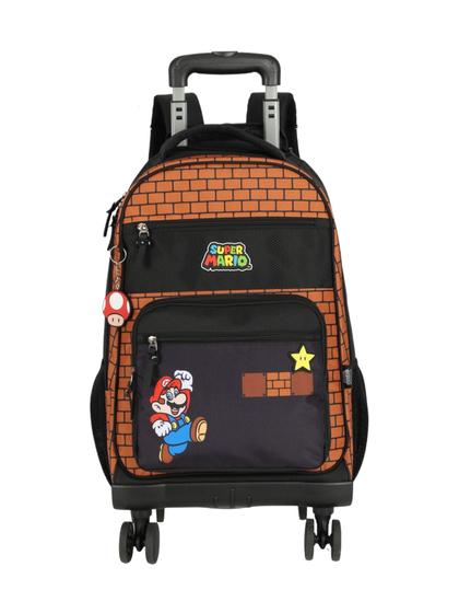 Imagem de Mochila Escolar 2 em 1 Costas e Rodas Super Mario