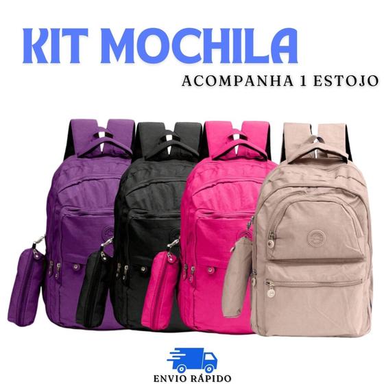 Imagem de Mochila Escolar Adolescente Feminina Reforçada Faculdade Estilosa Grande - Cores