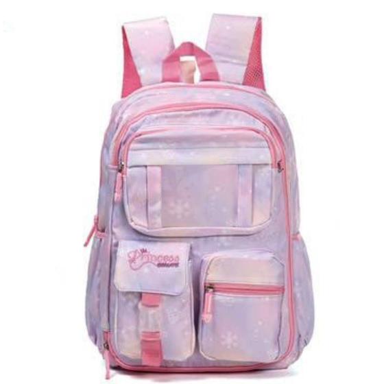 Imagem de Mochila Escolar Bolsa De Costas Feminina Juvenil Adolescente Tiedye