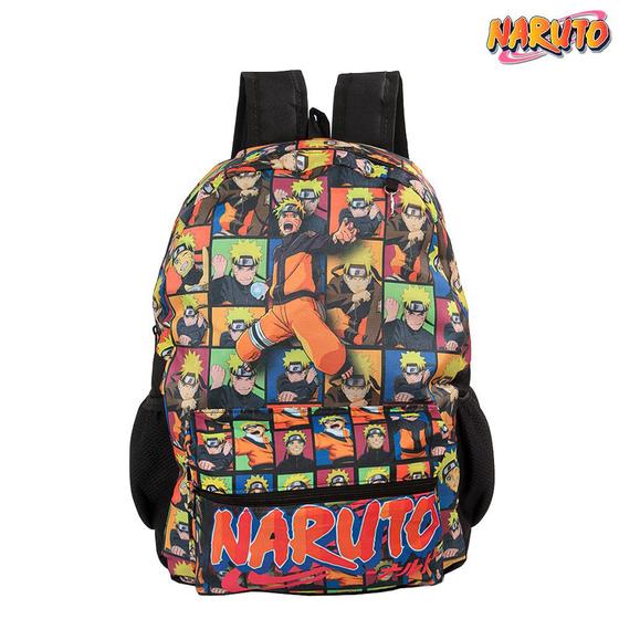 Imagem de Mochila Escolar Bolsa Uzumaki Naruto Anime Preta Costas