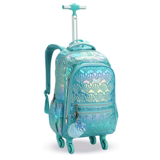 Imagem de Mochila Escolar C/ 4 Rodas Bolsa Grande Menina Espaçosa