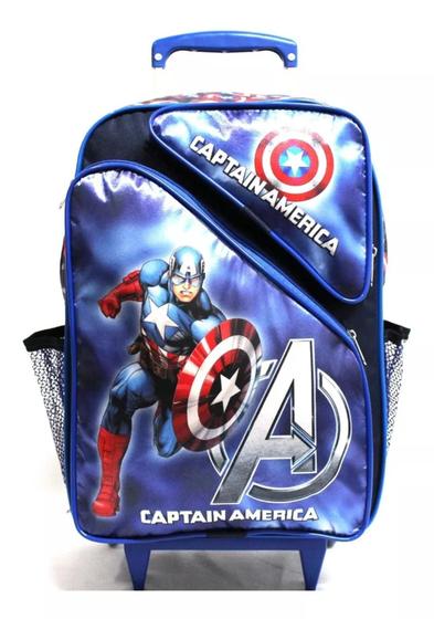 Imagem de Mochila Escolar Capitão América Avengers Rodinhas Tam G