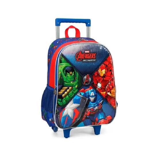 Imagem de Mochila escolar carrinho marvel avengers luxcel azul