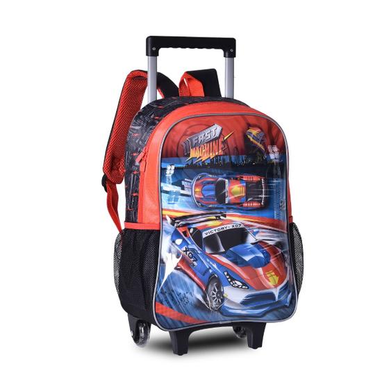 Imagem de Mochila escolar carrinho meninos carros fast machine