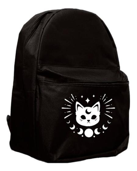 Imagem de Mochila Escolar Casual Nerdbags Gato Místico Lunar Aesthetic