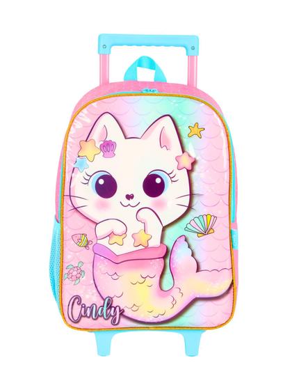 Imagem de Mochila Escolar com Rodas Infantil Gatinha Cindy