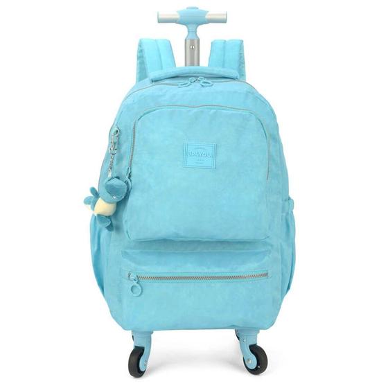 Imagem de Mochila Escolar com Rodinhas 360 Graus Up4You Turquesa MC51611UP