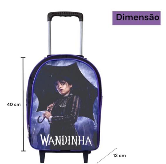 Imagem de Mochila Escolar  com Rodinhas da Wandinha