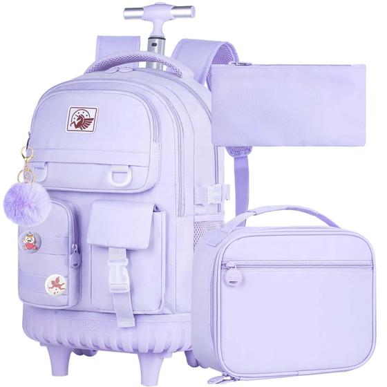 Imagem de Mochila Escolar com Rodinhas WZLVO 21 Polegadas - Resistente à Água