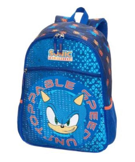 Imagem de Mochila Escolar Costas Azul e Laranja Sonic The Hedgehog - pacific