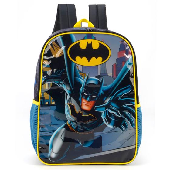 Imagem de Mochila Escolar Costas Batman Azul e Amarela Luxcel