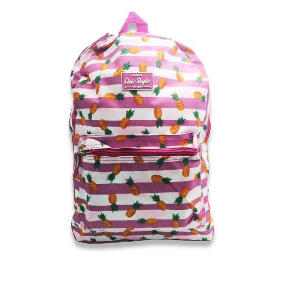 Imagem de Mochila  Escolar Costas Clio style Backpack Abacaxi Lilás