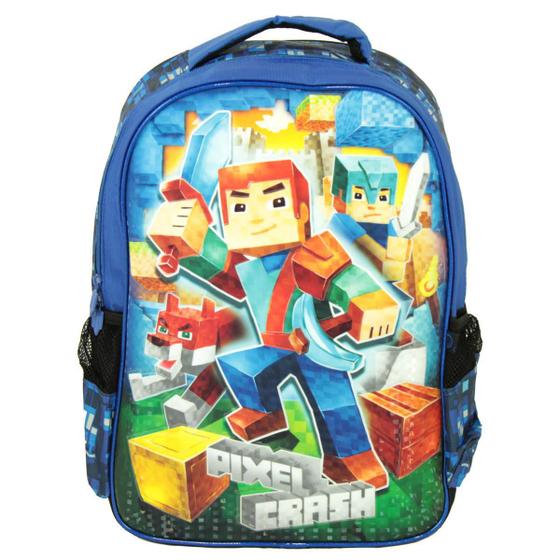 Imagem de Mochila Escolar Costas Juvenil Adventure Pixel Crash