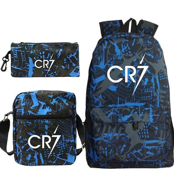 Imagem de Mochila Escolar Cristiano Ronaldo CR7 - Conjunto com 3 Peças