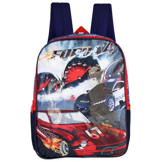 Imagem de Mochila Escolar De Alça Força 4 Race Infantil Carros Corrida