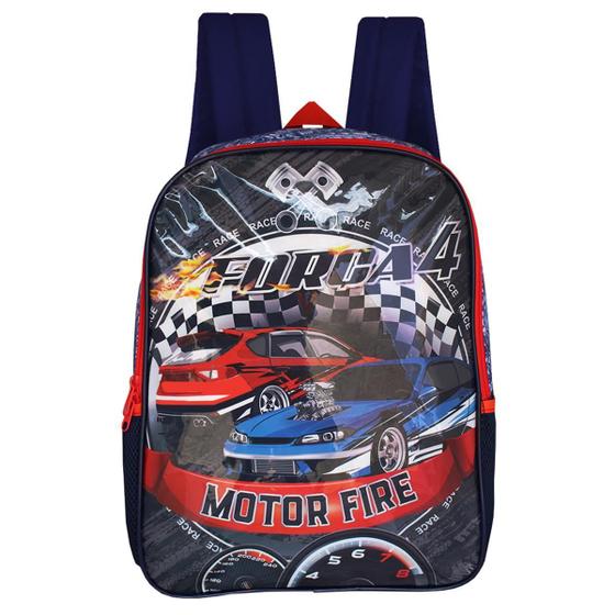 Imagem de Mochila Escolar De Alça Força 4 Race Infantil Carros Corrida