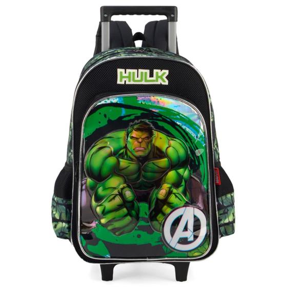 Imagem de Mochila Escolar De Carrinho Hulk Avengers Verde - Luxcel