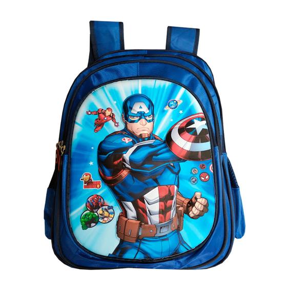 Imagem de Mochila Escolar de Costas Capitão América 3D Juvenil