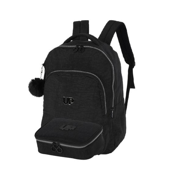 Imagem de Mochila Escolar De Costas Chaveiro + Estojo Triplo Com Elásticos Up4you
