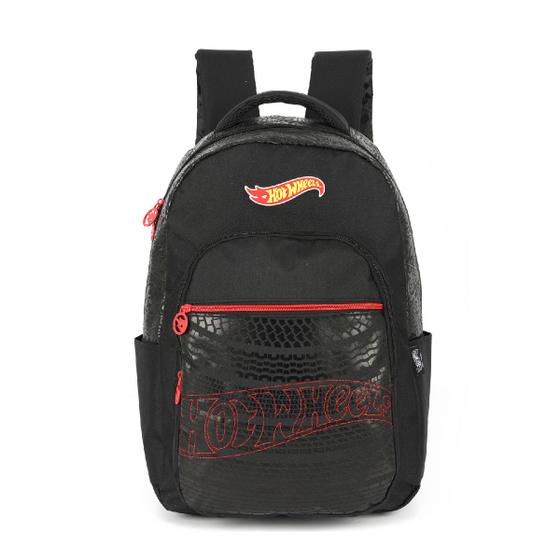 Imagem de Mochila Escolar De Costas Hot Wheels Estampa Com Efeito De Pneu