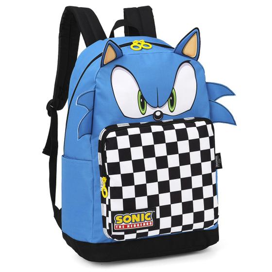 Imagem de  Mochila Escolar de Costas Reforçada Sonic 3D Luxo Original 