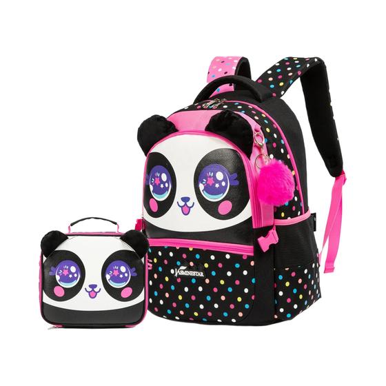 Imagem de Mochila Escolar De Lantejoulas Para Meninas Com Lancheira Para Estudantes Do Ensino Fundamental