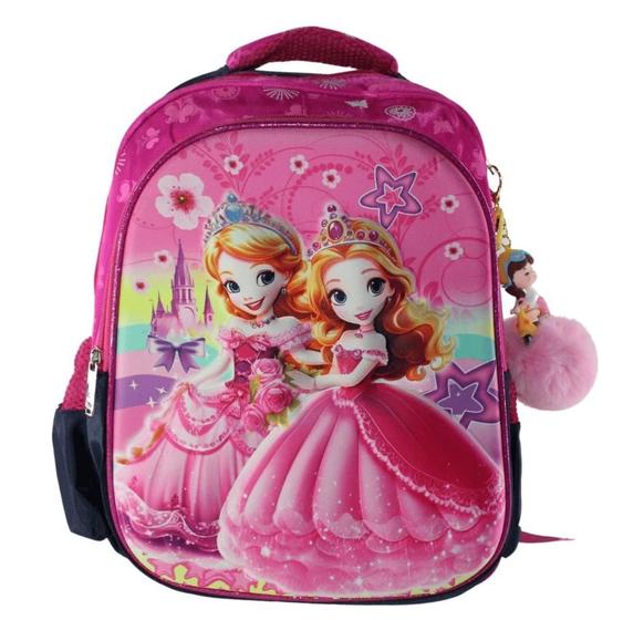 Imagem de Mochila escolar de Princesa 3D de costas infantil menina