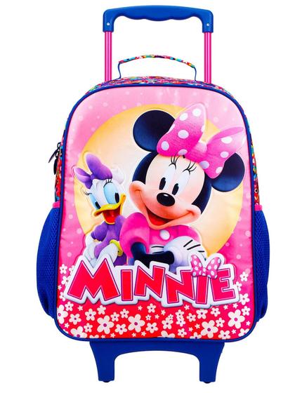 Imagem de Mochila Escolar de Rodas Minnie Mouse Rosa Original Disney