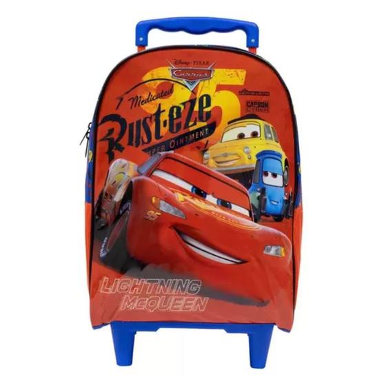 Imagem de Mochila Escolar De Rodinha Disney Carros Vermelha - Xeryus