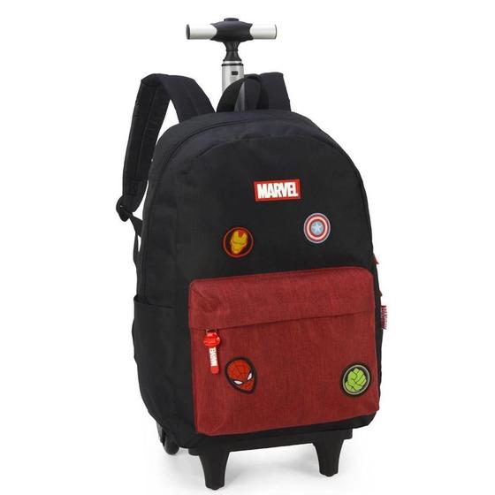 Imagem de Mochila Escolar de Rodinhas Avengers Marvel Vinho Luxcel