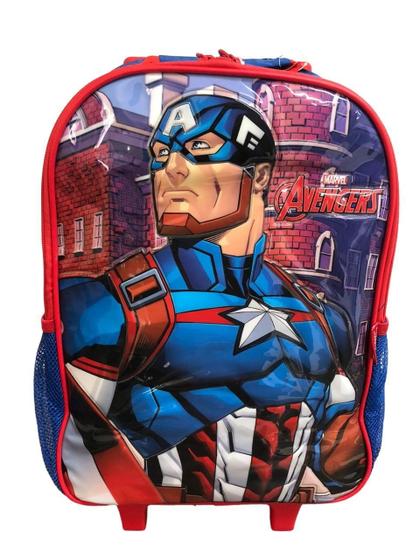 Imagem de Mochila Escolar De Rodinhas Capitão América Meninos Luxcel