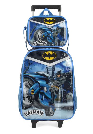 Imagem de Mochila Escolar De Rodinhas Com Lancheira Batman