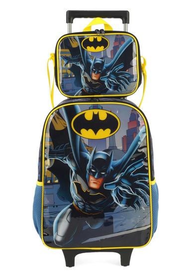 Imagem de Mochila Escolar De Rodinhas Com Lancheira Batman