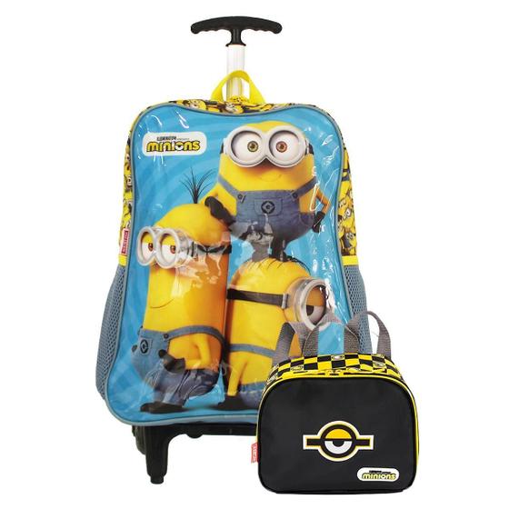 Imagem de Mochila Escolar De Rodinhas Com Lancheira Térmica Minions