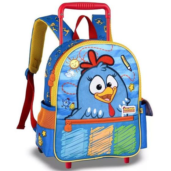 Imagem de Mochila Escolar de Rodinhas Galinha Pintadinha Personalizavel Infantil