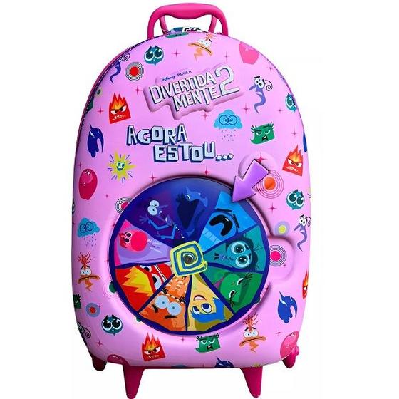 Imagem de Mochila Escolar de Rodinhas Mala Divertida Mente Roleta Rosa Maxtoy