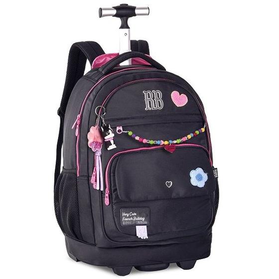 Mochila Escolar de Rodinhas Rebecca Bonbon Miçanga RB24592 Preto Menor preço em Mochila Escolar de Rodinhas Rebecca Bonbon Miçanga RB24592 Preto