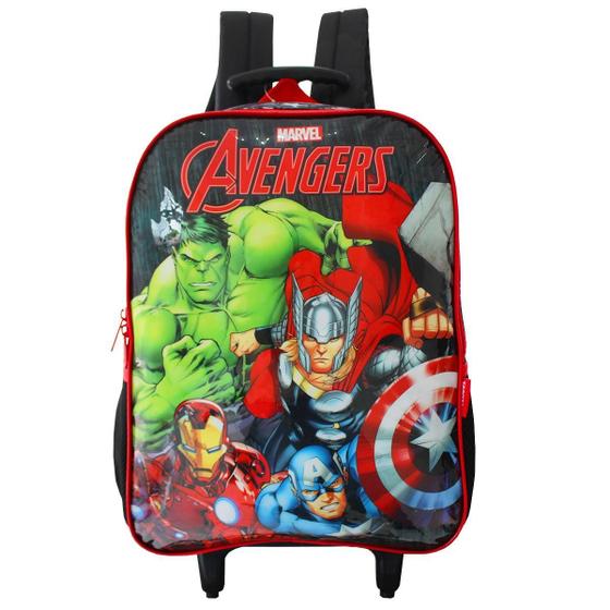 Imagem de Mochila Escolar De Rodinhas Vingadores Marvel Comics 40x30x15 Cm 18 L