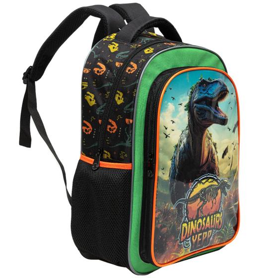 Imagem de Mochila Escolar Dinossauro Bolsa Infantil de Costas Passeio