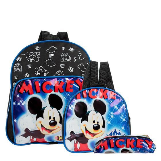 Imagem de Mochila Escolar Disney Mickey Mouse Costa Lancheira+Estojo