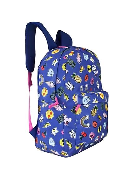 Imagem de Mochila Escolar Emoji Unicornio Azul MF8108