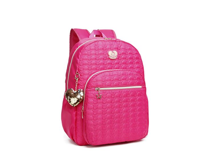 Mochila Escolar Feminina Faculdade Leve e Resistente Kika Rosa Menor preço em Mochila Escolar Feminina Faculdade Leve e Resistente Kika Rosa